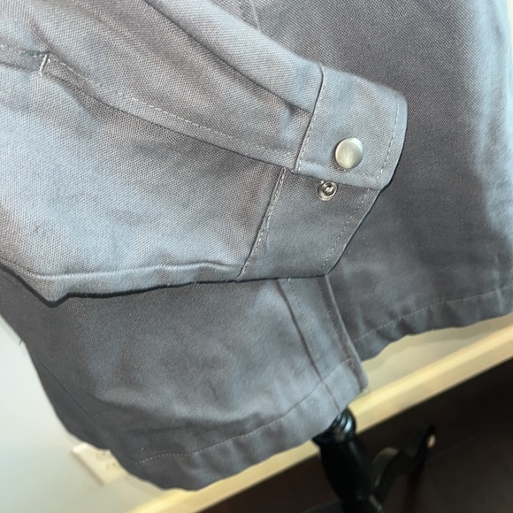 Vintage Women's Large 
Work Shirt Long Sleeve Jacket
Dark Gray Canvas Flannel - Picture 5 of 7